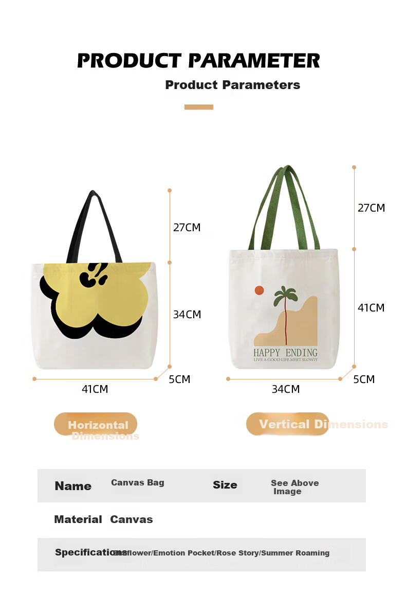 Right Away Canvas Tote Bag Zippered Large Capacity Eco-friendly Shopping Bag Simple Korean Style for Women Students 5