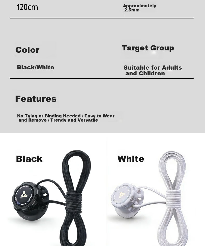 Huabaochi Knob Lazy Shoelaces No-Tie Buckle Rotating Elastic Quick Lock Fixer Unisex Stretch Sports Shoe Gadget 12