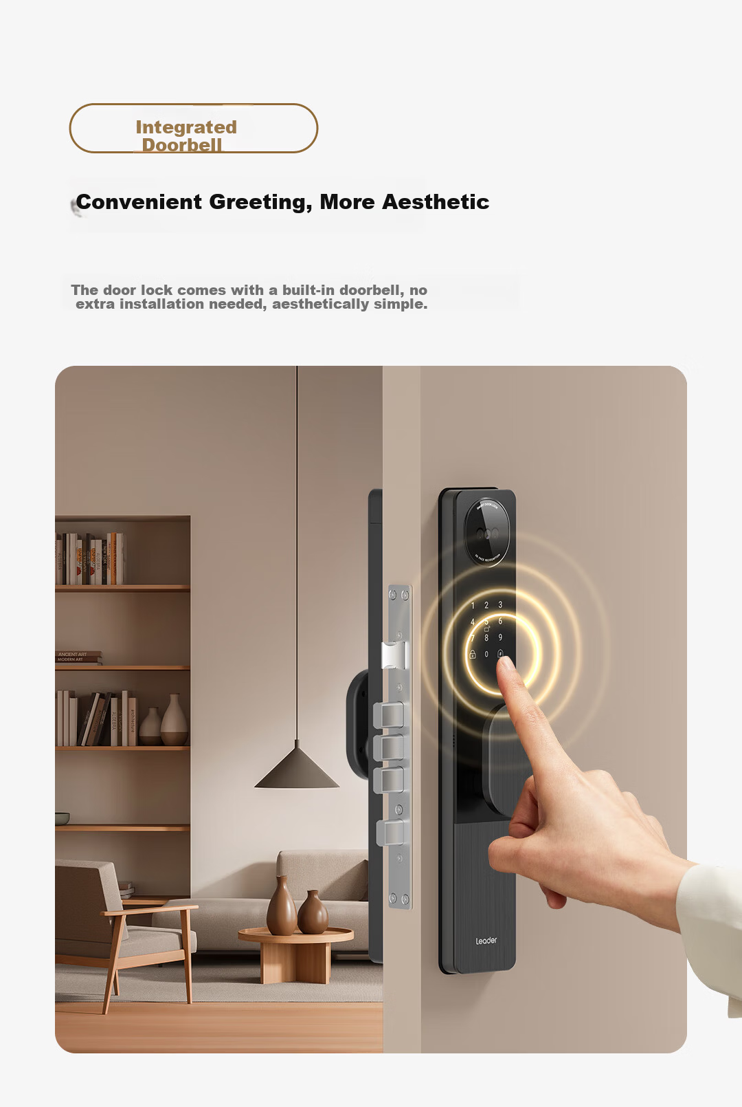 Leader Home Smart Door Lock, Fingerprint Password Lock, Anti-Theft Door Lock, Electronic Lock, Installation Included, Intelligent Fingerprint Password Lock E200 11