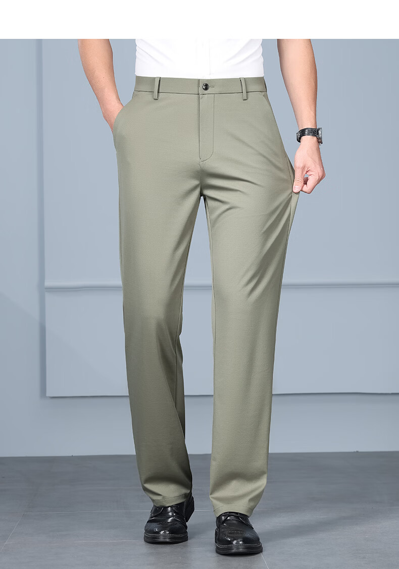 Shanshan [Light Luxury Mulberry Silk] Anti-Wrinkle Men's Dress Pants 2026 New High-End Business Straight-Leg Lightweight Casual Trousers 21