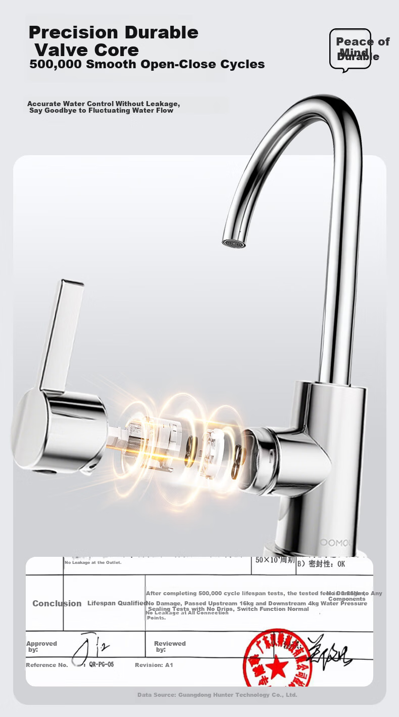 JOMOO Kitchen Sink Faucet Stainless Steel Single Cold Quick-Open Swivel Tap 77034 7