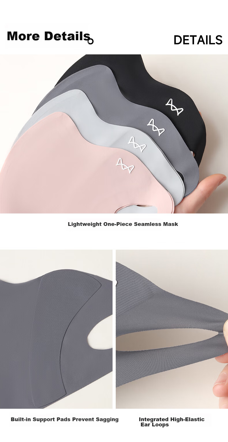 Miiow Unisex Sunscreen Mask Ice Silk Summer UV Protection 3D Sunshade Cycling Face Cover 2026 Summer Sunscreen Mask 9