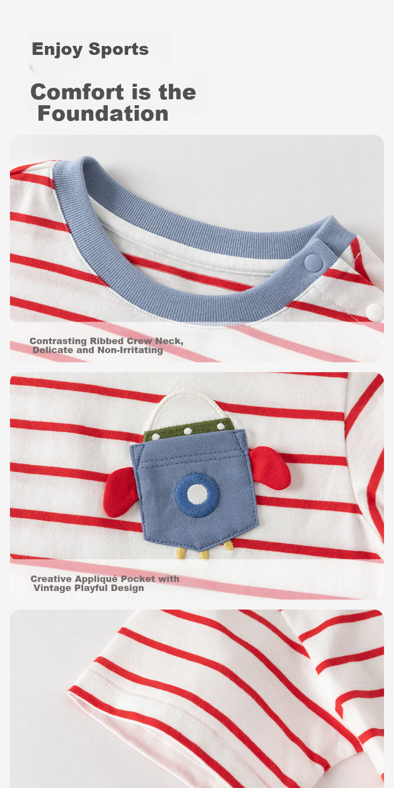 DAVE & BELLA Summer Boys Moisture-Wicking Quick-Dry Cotton T-Shirt Baby Cotton Top Children's Base Shirt 4