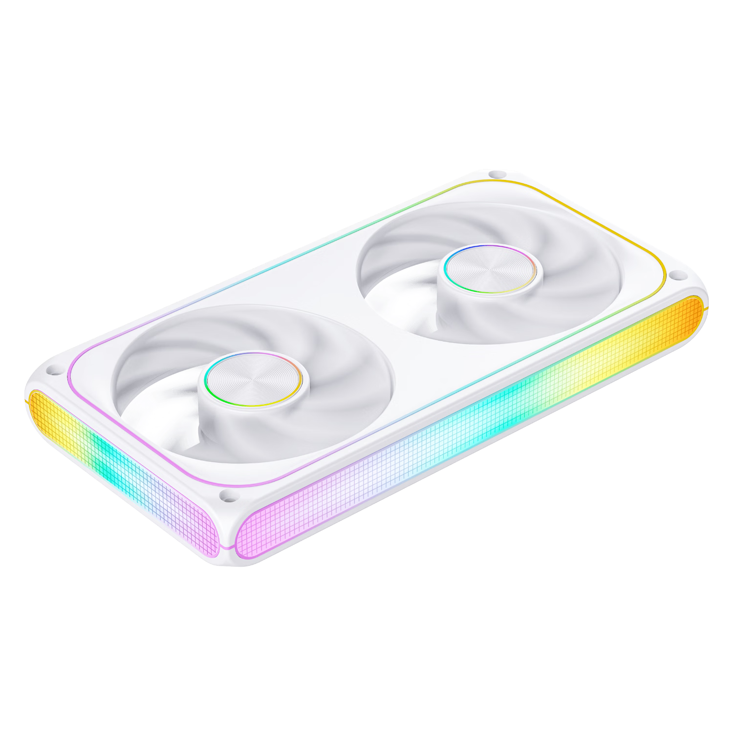Aigo Xingcan Magic Cube U240 Dual Fan White Computer Case Fan ARGB Lighting Narrow Aperture Design Automotive Grade LEDs