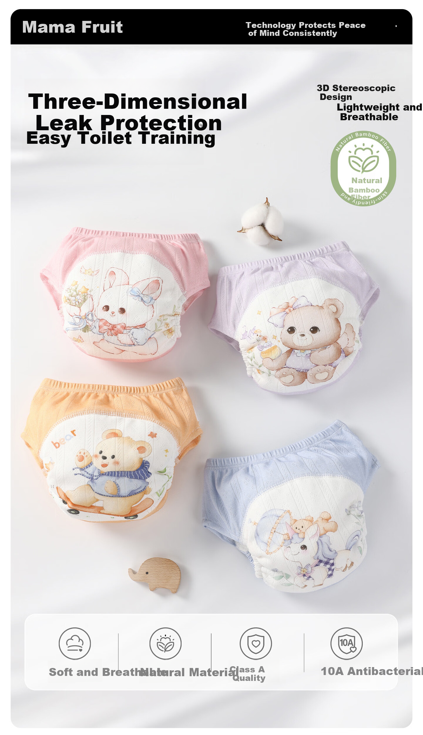 MamaGuo Diaper Training Pants Unisex Baby Toilet Training Pants Infant Underwear Summer Potty Training Pants 1-3 Years 1