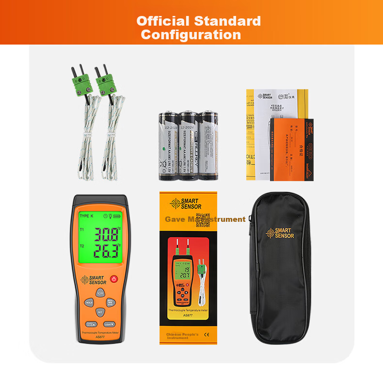 CEM AS887 Four-Channel Thermocouple Temperature Meter K-Type Thermocouple Probe High-Precision Thermometer 8