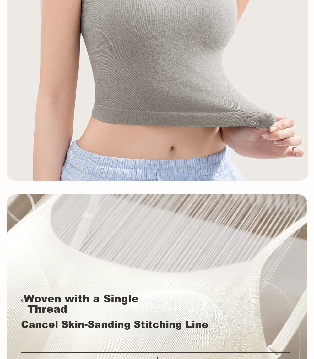 SecretWorld Women's Camisole with Built-in Padded Bra, Cross Back, Side Coverage, Slimming Spring Base Top 32