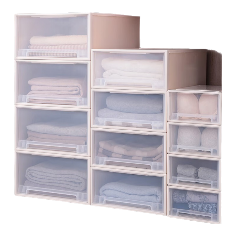 Baicaoyuan Plastic Storage Box, Drawer-Style Organizer Cabinet, Storage Container for Underwear And Clothes, 10L Capacity, 1 Piece