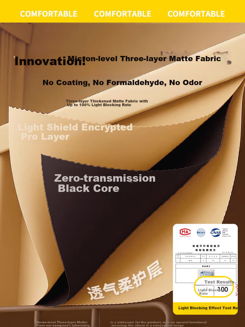YANYANGTIAN Student Dormitory 100% Blackout Integrated Bed Curtain Mosquito Net for 0.9m Bed [Suitable for Bunk Beds] 9