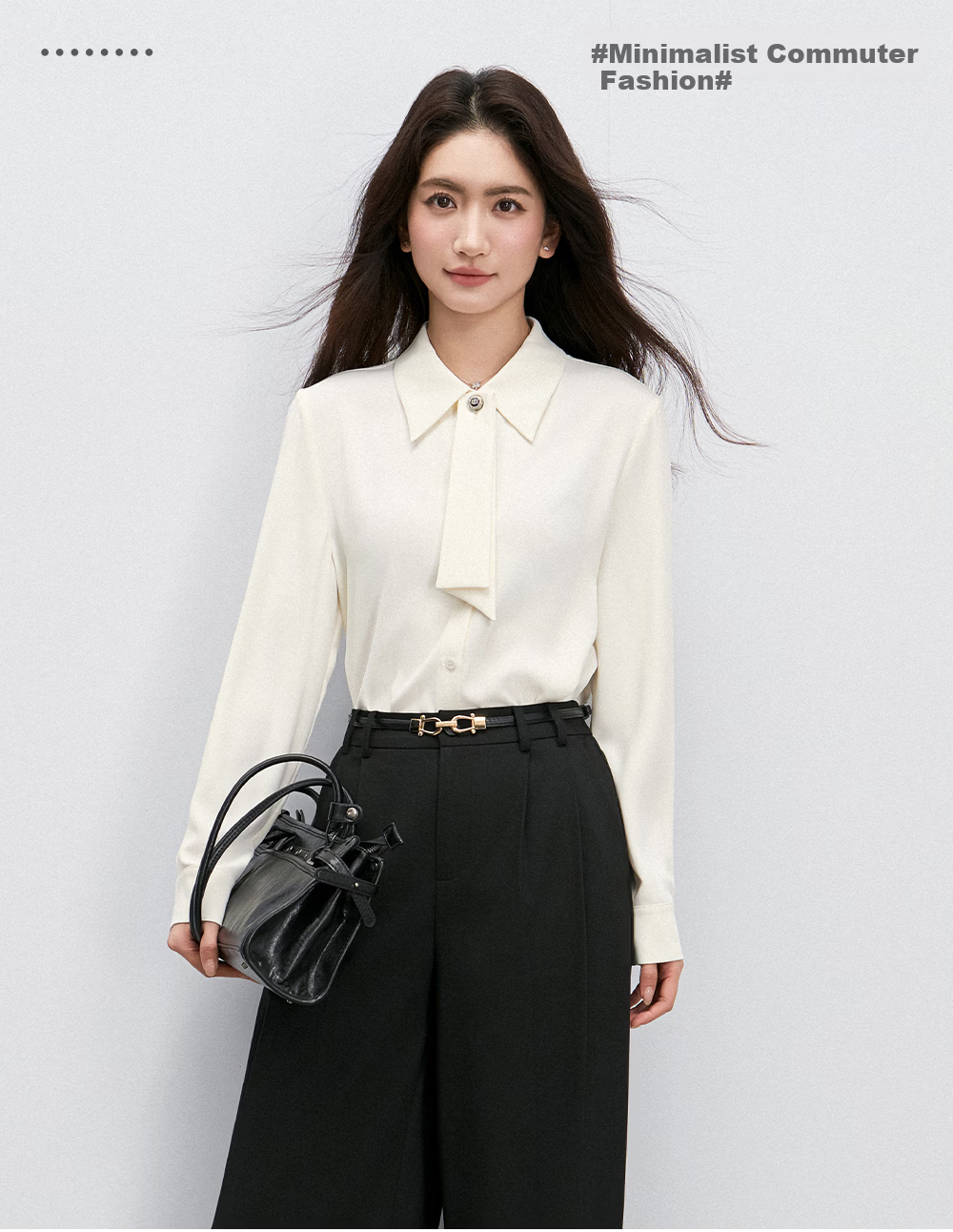 Miss Bird Anti-Wrinkle Stain-Resistant Long Sleeve Ribbon Shirt Women's Workplace Commuting Premium Formal Interview Top 3