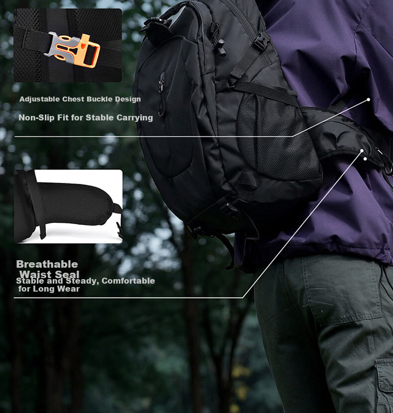 40,000KM Lightweight Outdoor Hiking Backpack Men Travel Waterproof Mountaineering Large Capacity Women Travel Shoulder Bag 5