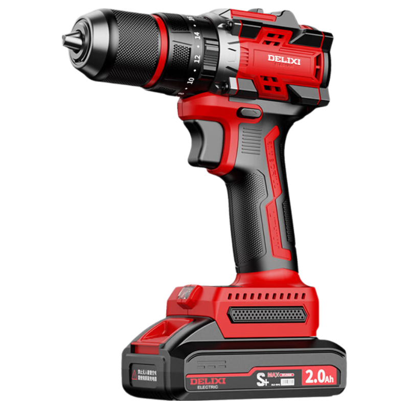 DELIXI ELECTRIC 21V Brushless Lithium-Ion Drill, Rechargeable Household Electric Drill, Electric Screwdriver, Multi-Functional Drill Tool Box, Electric Screwdriver