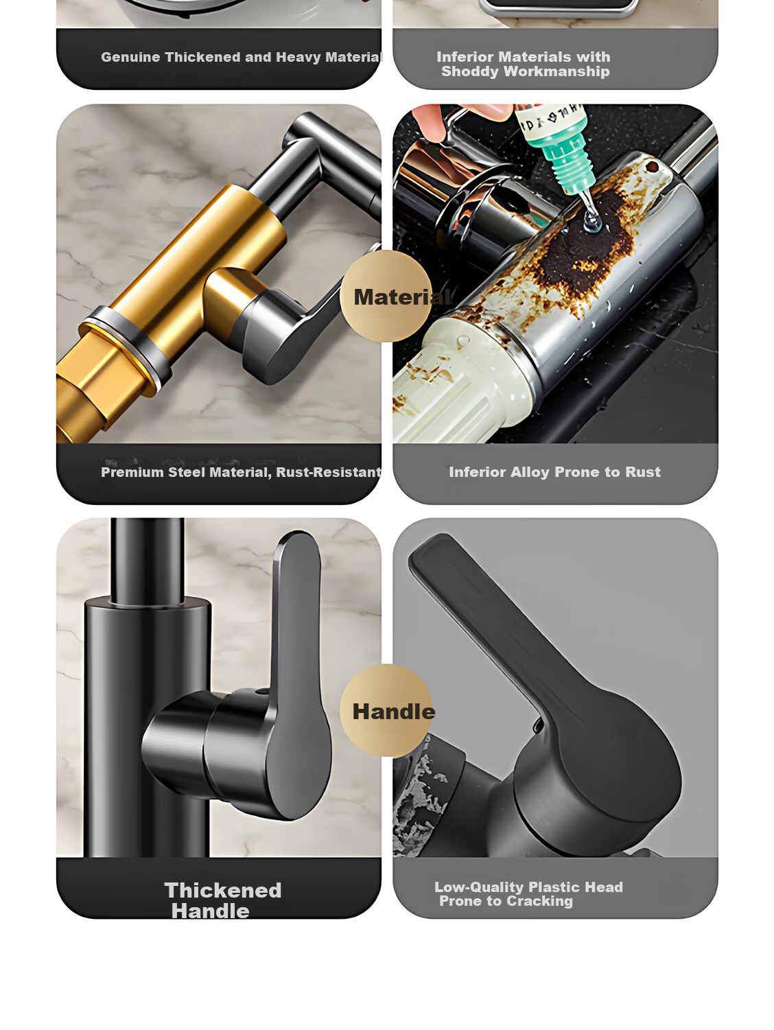 Baihan Basin Faucet Bathroom Sink Faucet Hot and Cold Water Two-in-One 6