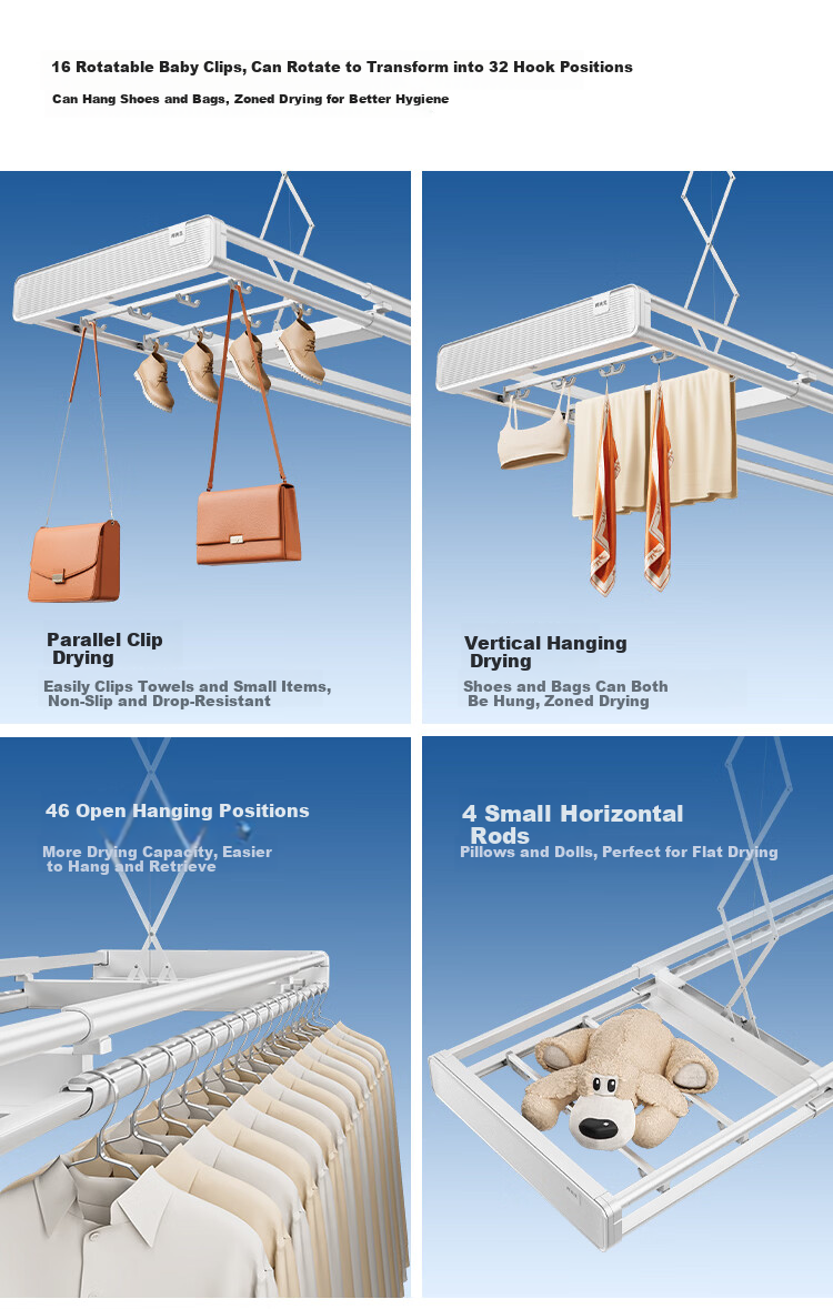 Mr. Bang [Genuine Supply] Electric Clothes Drying Rack Smart Invisible Balcony Large Capacity Drying Machine Lifting Clothes Rod D28pro 4
