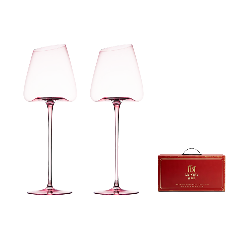 Myhobby Luxury Crystal Wine Glasses Set of 2 High-Quality Red Wine Goblets for Outdoor Weddings and Parties