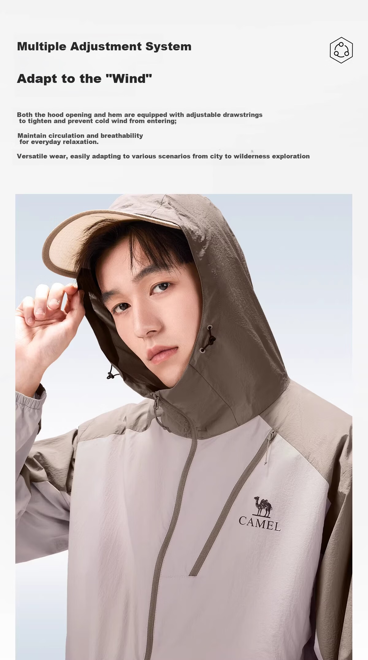 CAMEL Outdoor Sun Protection Jacket 2026 Spring Summer New Unisex Ice Cooling Breathable Durable Sunproof Sports Coat 5134 10