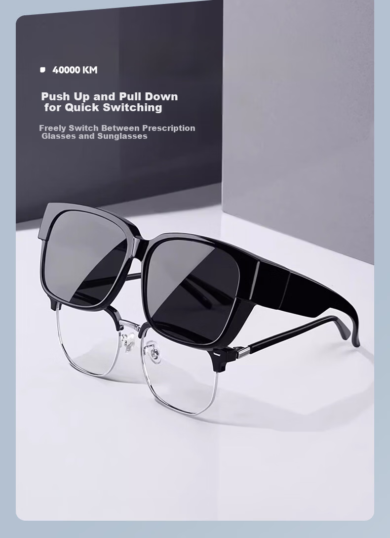 40,000 KM Myopia Clip-On Polarized UV Protection Sunglasses for Men, Driving Special, Compatible with Women's Frames 3