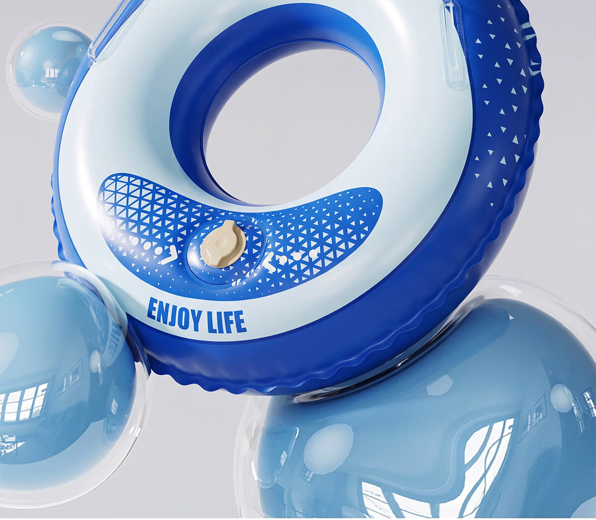 361° Adult Swimming Ring Safety Anti-Tip Pressurized Inflatable Thickened Underarm Float Portable Swimming Gear for Men 14
