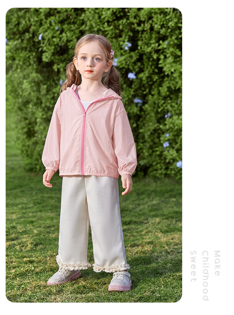 JELLYBABY Sun Protection Outdoor Windproof Pure Cotton Hooded Jacket 2026 New Summer Unisex Kids Sun Protection Coat Versatile for Middle Childhood 30