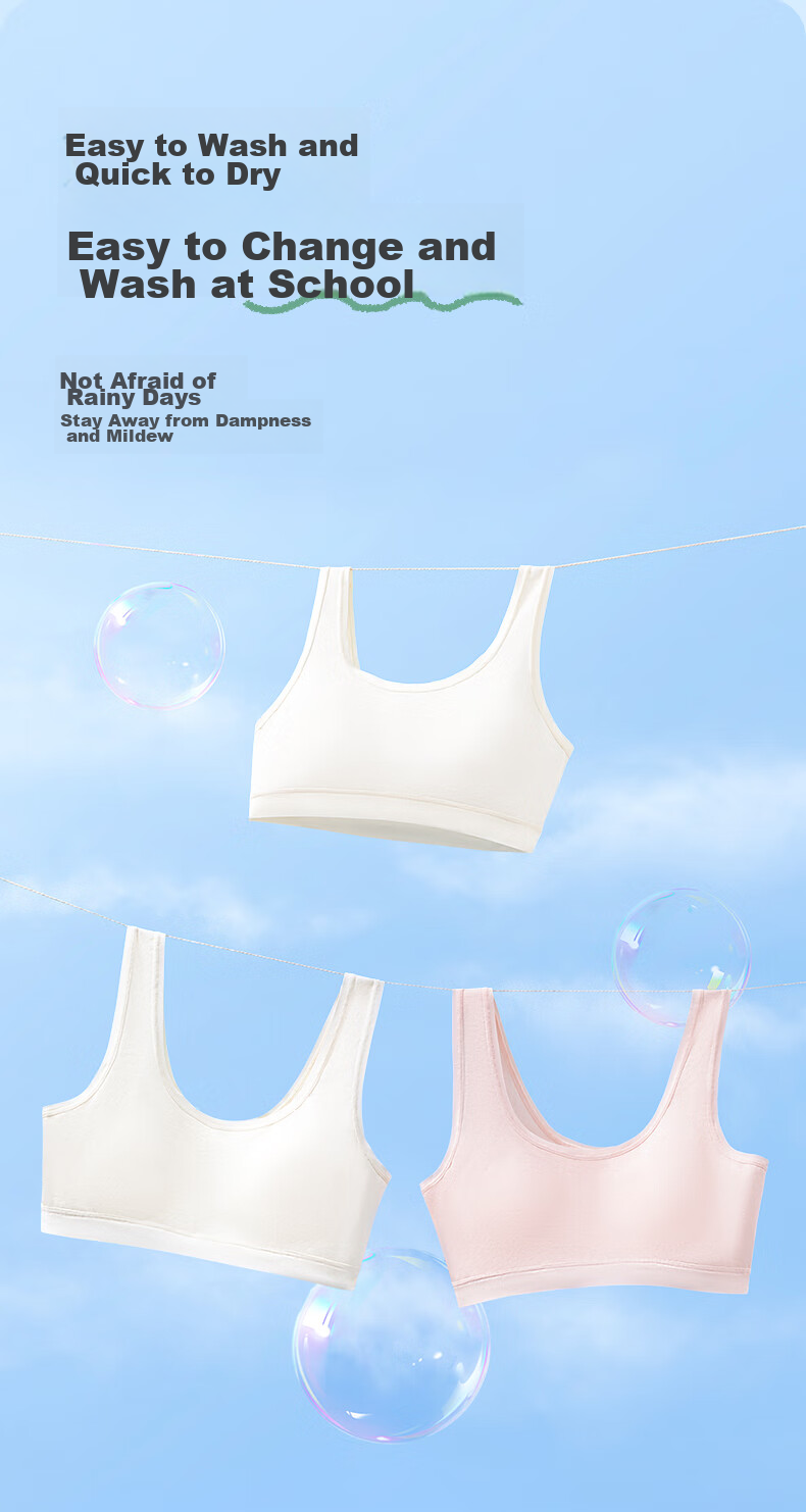 PurCotton Ultra-Thin Cotton Bra for Teenage Girls, Light Breathable Cotton Underwear for Middle School Students Aged 12-16, Self-Operated Second And Third Stage 25