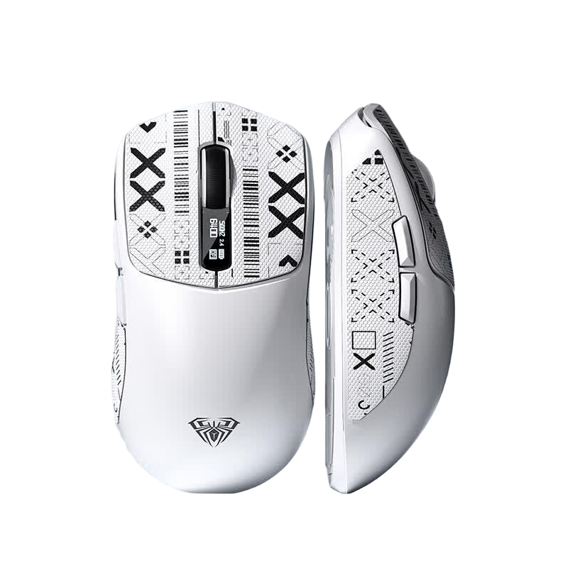 AULA SC580PRO Wireless Mouse PAW3311 Sensor with Display Lightweight Ergonomic Gaming Office Wired 2.4G Bluetooth Tri-Mode Long Battery Life White