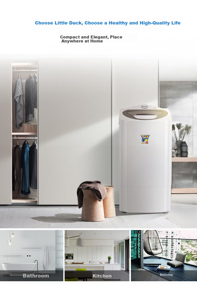 Little Duck Brand Trendy Home Appliance 6kg Large Capacity Powerful Spin Dryer Semi-Automatic Spin Drying Tub for Dormitory and Rental Use 9