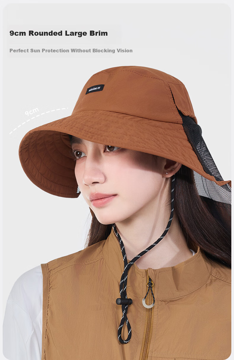 MISSION UV Sun Protection Hat for Women Summer Outdoor Hiking Sunshade Fisherman Hat Face Cover UV Protection Cap 2