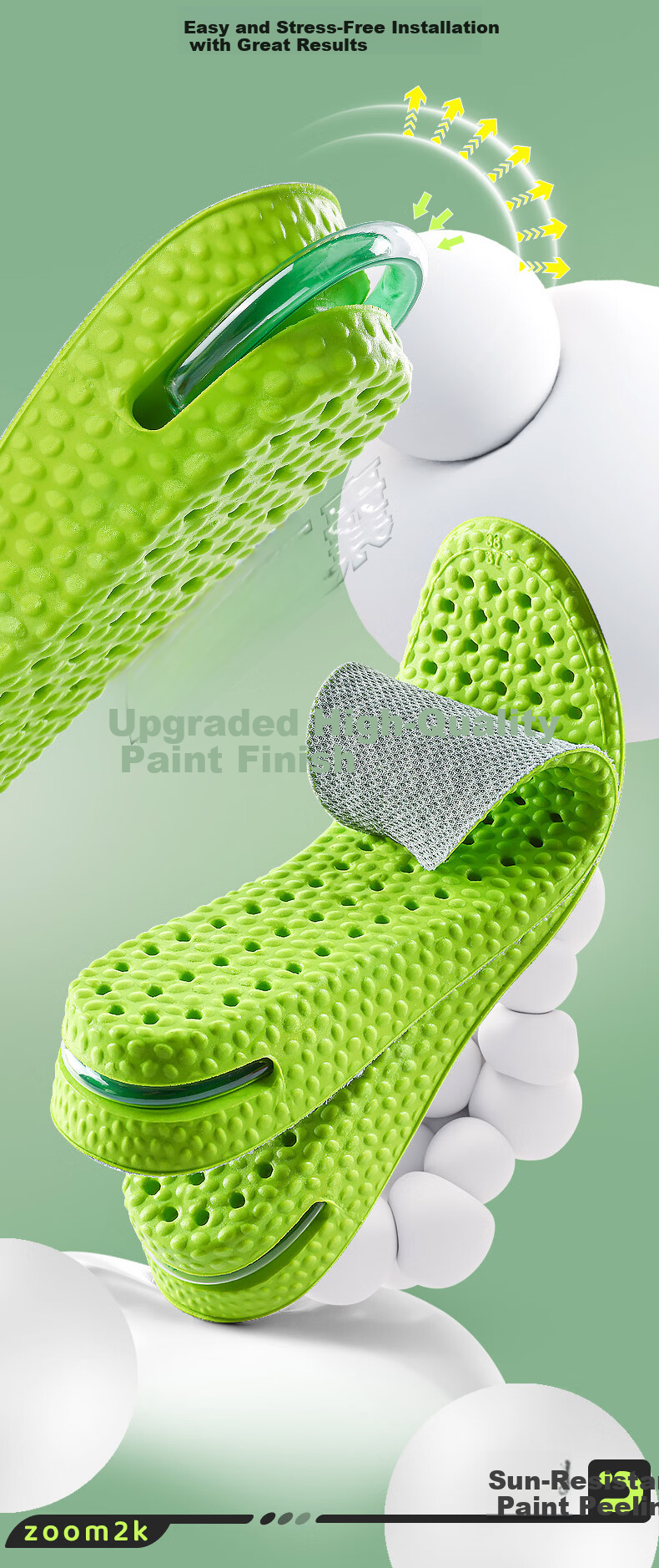 JVBV Men's Cushioned Height Increasing Insoles 2.5cm - Shock Absorbing, Sweat-Absorbing, Odor-Resistant, Breathable, Invisible Sports Inserts Model 4142 2