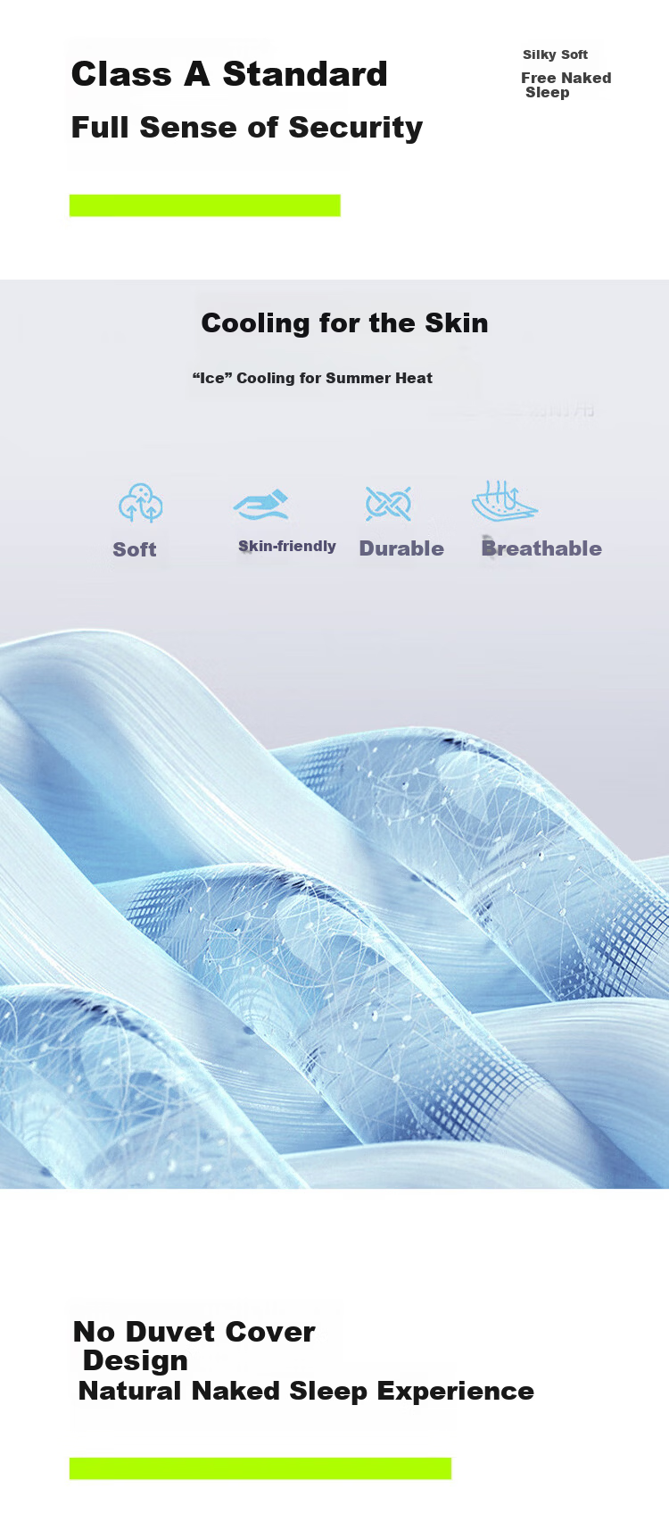 Jiuzhoulu Cooling Antibacterial Ice Silk Summer Quilt A-Class Double Machine Washable Thin Air-Conditioned Blanket Blue Gray Patchwork 8