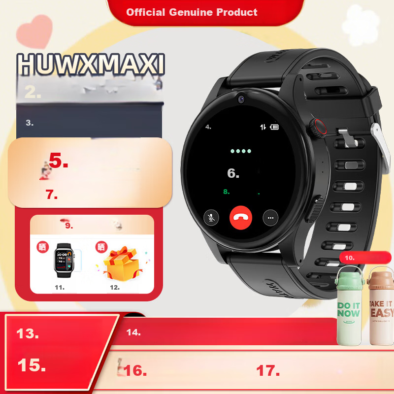 HUWXMAXI Smart Phone Watch for Kids and Teens 12-18 Years Old with SIM Card, GPS Locator for Middle and High School Students