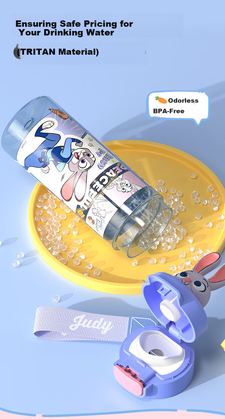Disney Kids Sports Water Bottle Large Capacity Direct Drinking Plastic Cup Outdoor Fitness Hydration Bottle for Elementary School Back to School 8