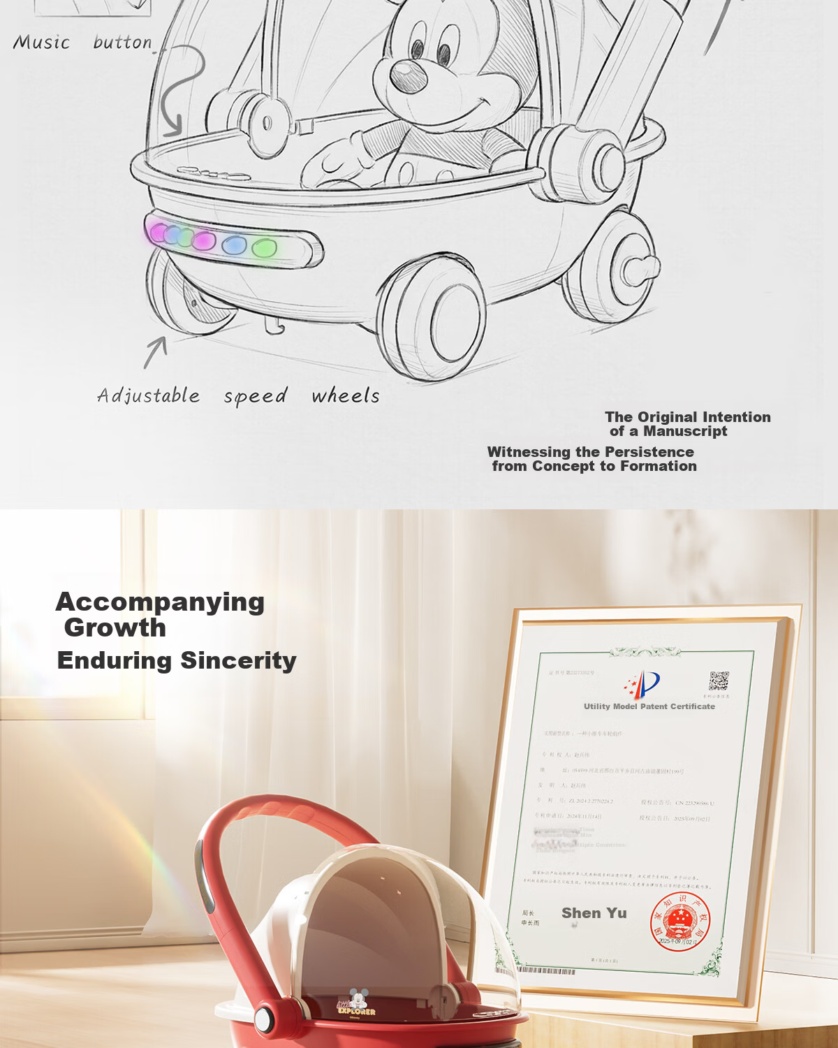 Disney Baby Walker Anti-O-Leg 2026 Model Anti-Tip Balance Walker for Babies 10 Months and Older Baby Push Walker 6