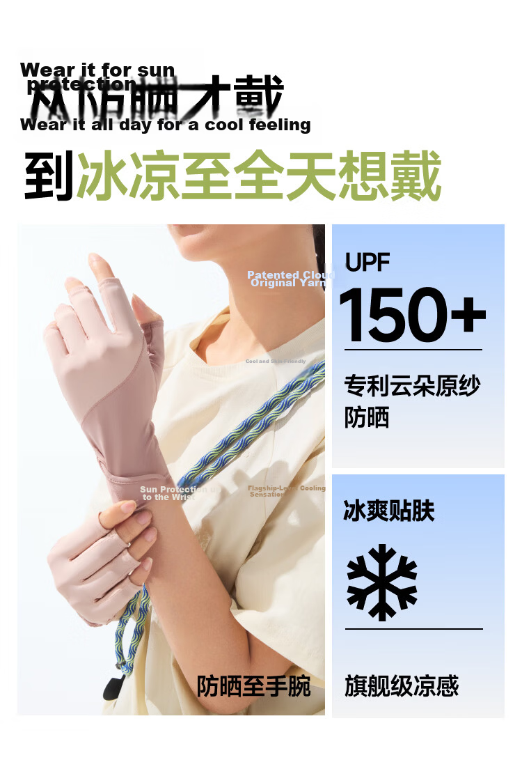 Beneunder Women's Thin Sunscreen Gloves Fishing Nail Art Half-Finger UV Protection Cycling Gloves Mysterious Black AL365 4