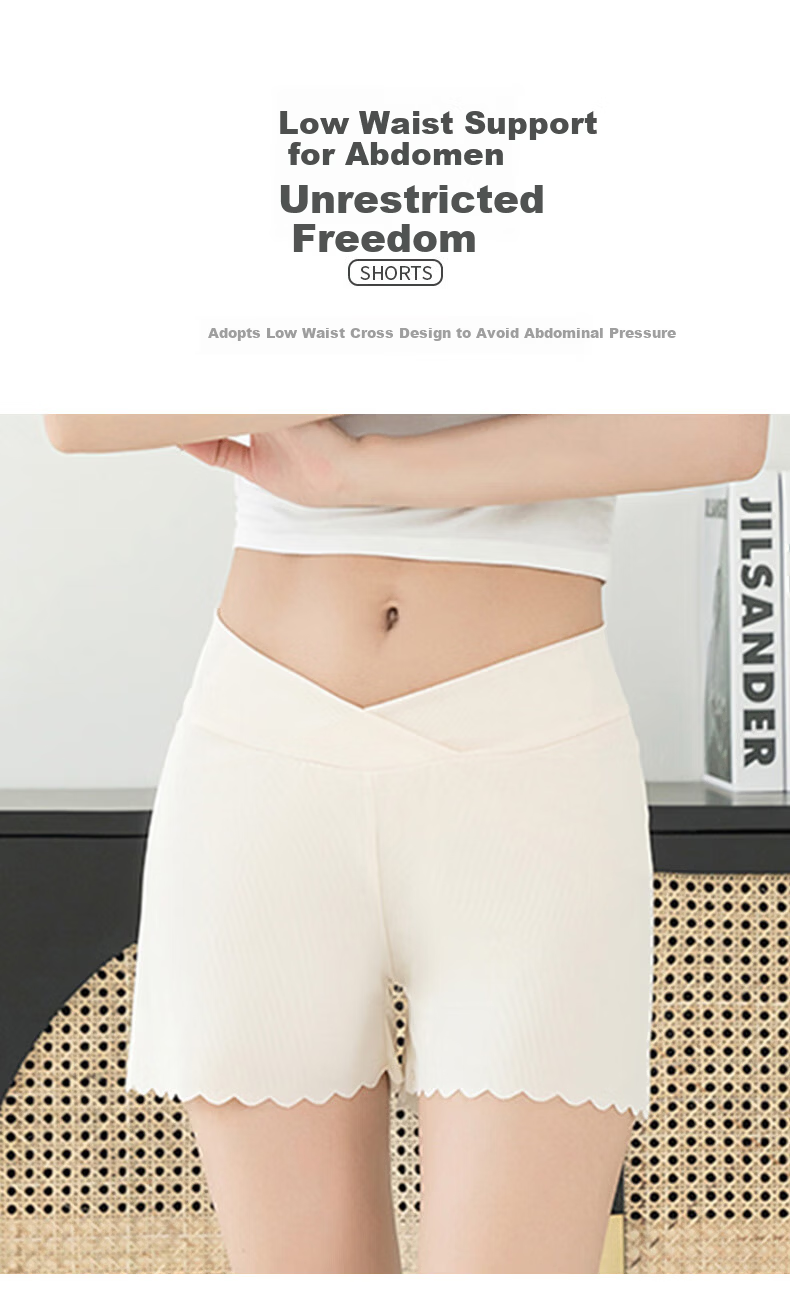 JOYNCLEON Maternity Safety Shorts Summer Thin Outerwear Anti-Exposure Shorts Skin Color XL jyk19713 6