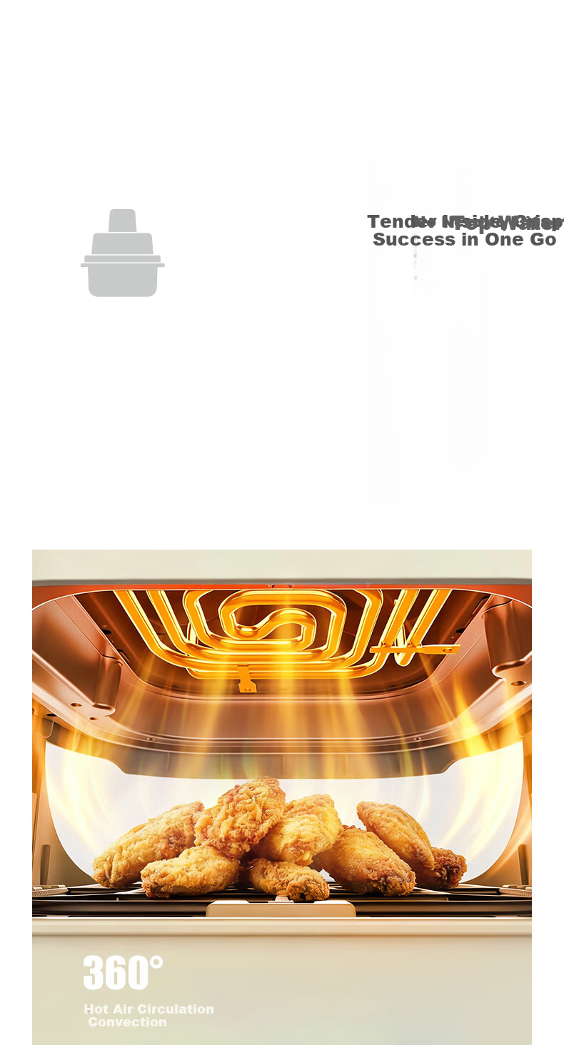 Olayks Instant Air Fryer Double Layer Household Split Air Fryer Smart Touch Multifunction Glass Non-Coated Portable 5.5L Earth Tone 11