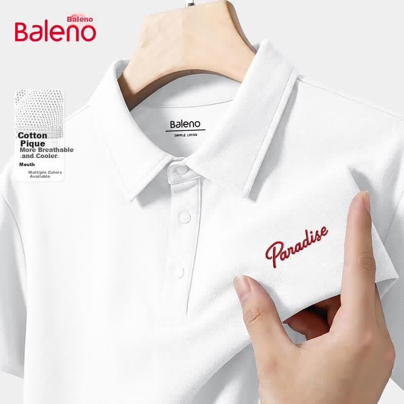 Baleno Father's Day Gift Cotton Pique Polo Shirt Men 2026 New Breathable Soft Skin-Friendly Summer Casual Short Sleeve 5