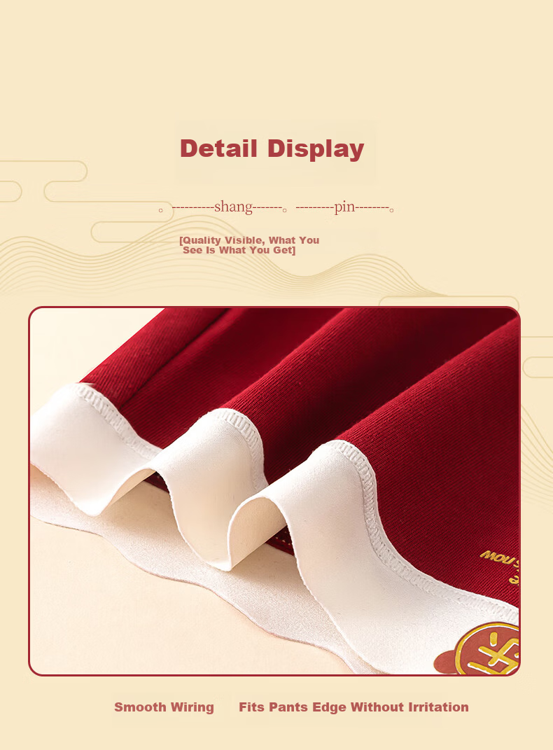 Hodo Children's Underwear Girls' Lucky Red Cotton Boxer Shorts for New Year Apple Girl 160 11