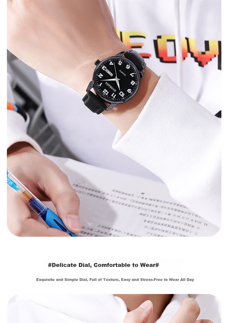BINKADA Exam Dedicated Watch for Female Students, Silent Analog, Suitable for Middle and High School Girls Aged 12-18, Exam Room Approved 10