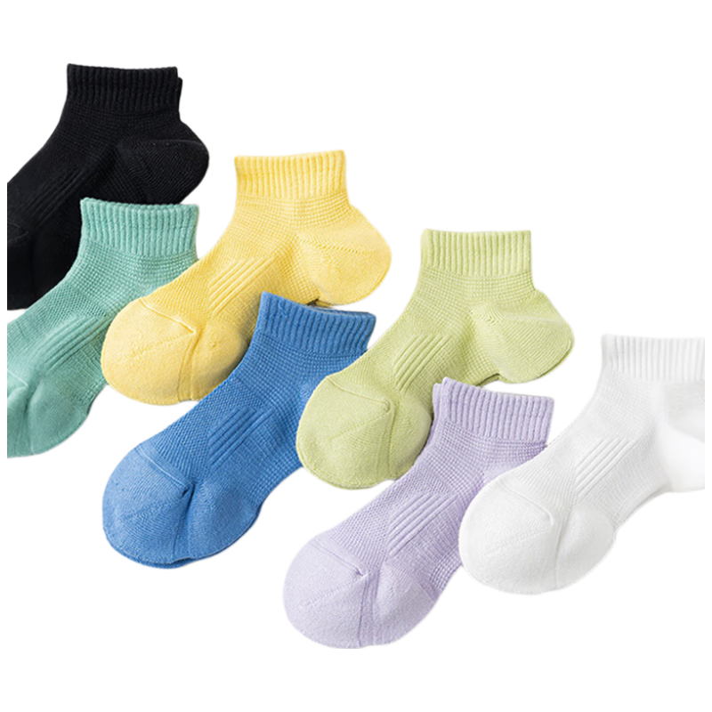 Dewick Women's Low-Cut Sports Socks Summer Thin Professional Running Jump Rope Basketball Sweat-Absorbent Terry Sole Black White Purple 3 Pairs Pack