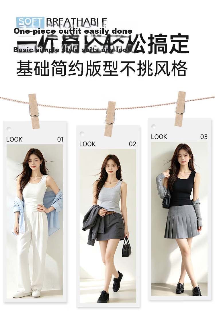 Urban Beauty Pure Cotton Basic Camisole Slim Fit Thin Vest Top for Women Innerwear Outerwear 4
