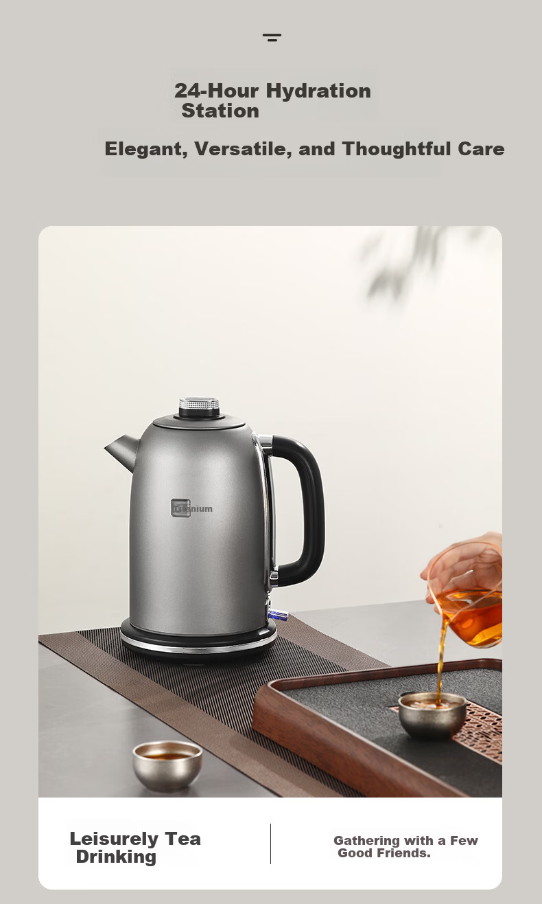 Biooner Pure Titanium Electric Kettle 2.3L Large Capacity Auto Shut-Off Insulated Tea Kettle Ti-16 10