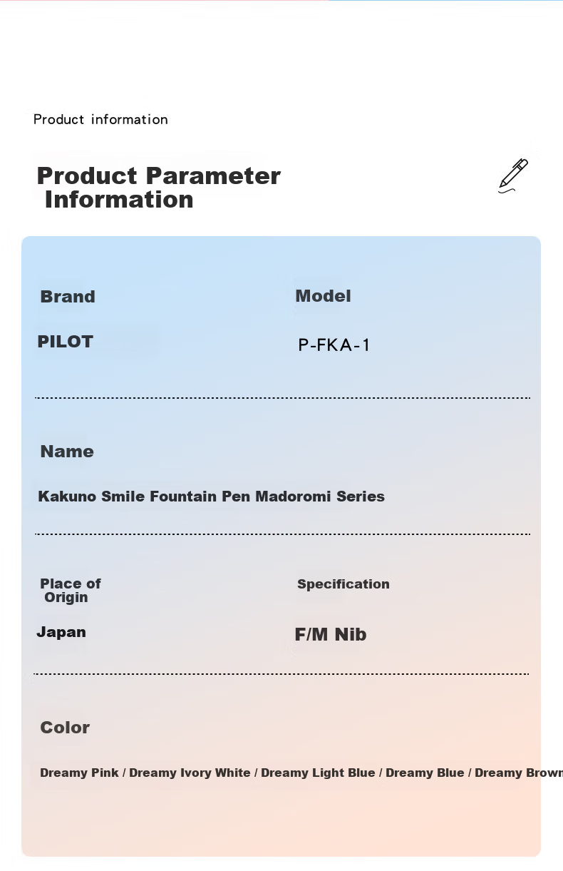 PILOT KAKUNO Fantasy Series Smile Fountain Pen for Elementary Students Grades 3-6 Refillable Ink Cartridge Children's Calligraphy Pen CA.FKA1SRMDIM-IC-ZH M Nib Fantasy Ivory White 10