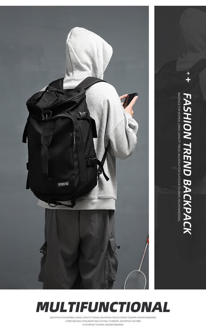 Warrior Men's Travel Bag Large Capacity Multifunctional Commuter Short Trip Business Luggage Handheld Crossbody Gym Bag 3