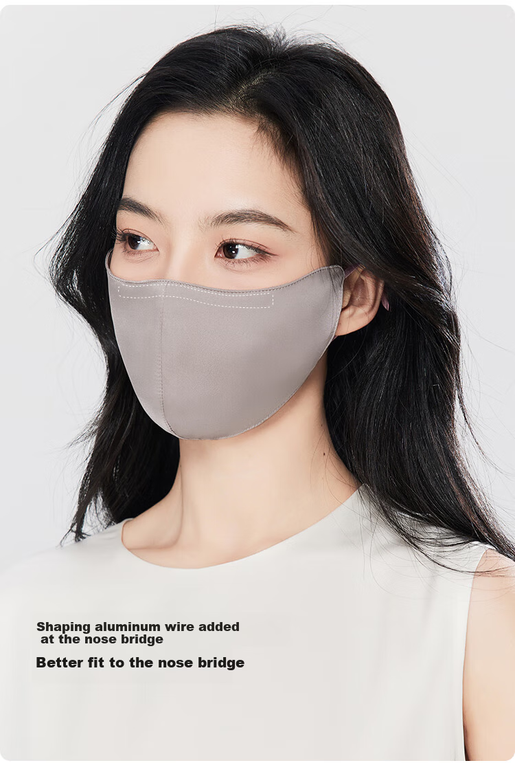 JIUMU Women's Silk Sun Protection Mask Summer UV Protection Breathable 3D Full Face Mulberry Silk Sun Shield 9