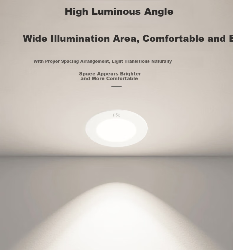 Foshan Lighting (FSL) Ultra-thin LED Recessed Downlight Ceiling Spotlight 18W Cutout 195-205mm Cool White (6000K) Lejia Series 5