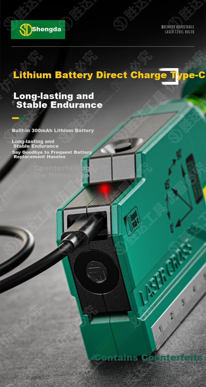 Shengda Laser Level High-Precision Electronic Spirit Level Strong Magnetic Green Laser Measuring Instrument Slope Ruler Line Projector 14