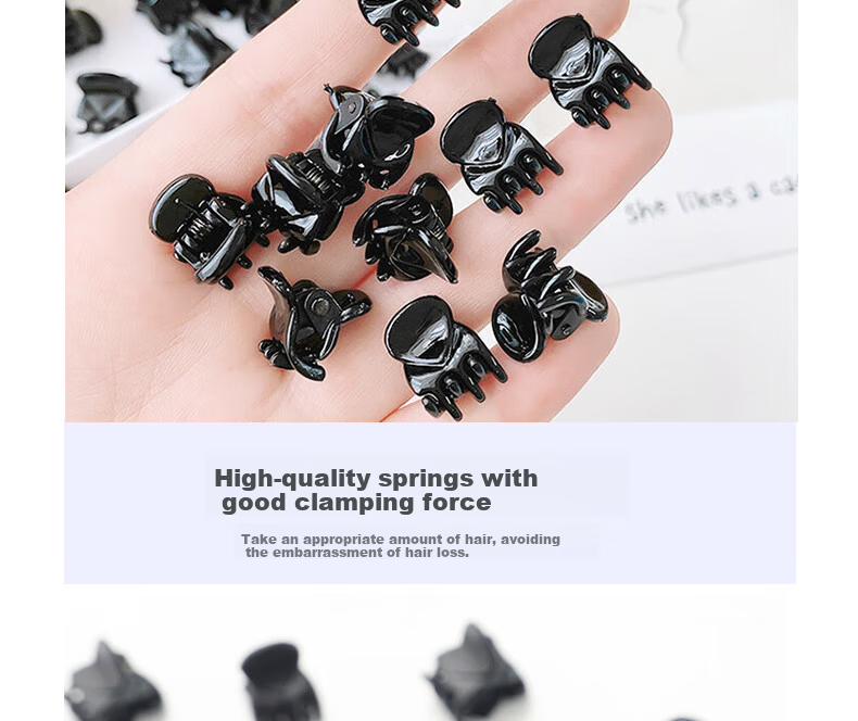Jiaoxuefei Black Small Hair Claw Clips 20pcs Bangs Clips Top Clips Small Hairpins Hair Accessories 6