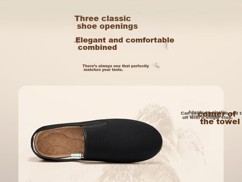 Taiheyuan Old Beijing Cloth Shoes Men Spring New Genuine Cow Tendon Non-Slip Slip-On Breathable Bamboo Fiber Odor-Resistant Cloth Shoes 7