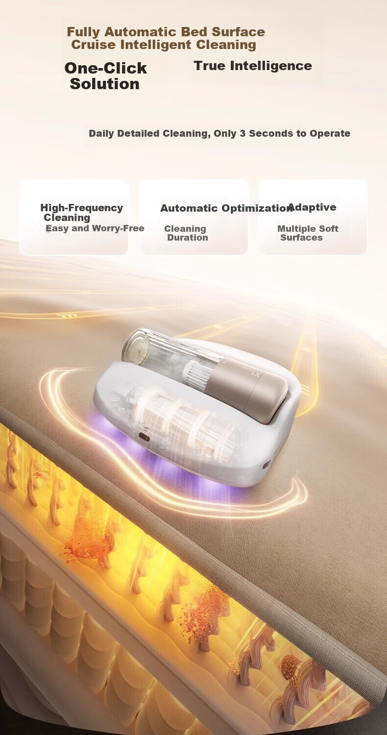 Miaowei Fully Automatic Bed Sweeping Robot Mite Removal Vacuum Cleaner UV Sterilization Pet Hair Cleaning Wireless Dark Gray 13