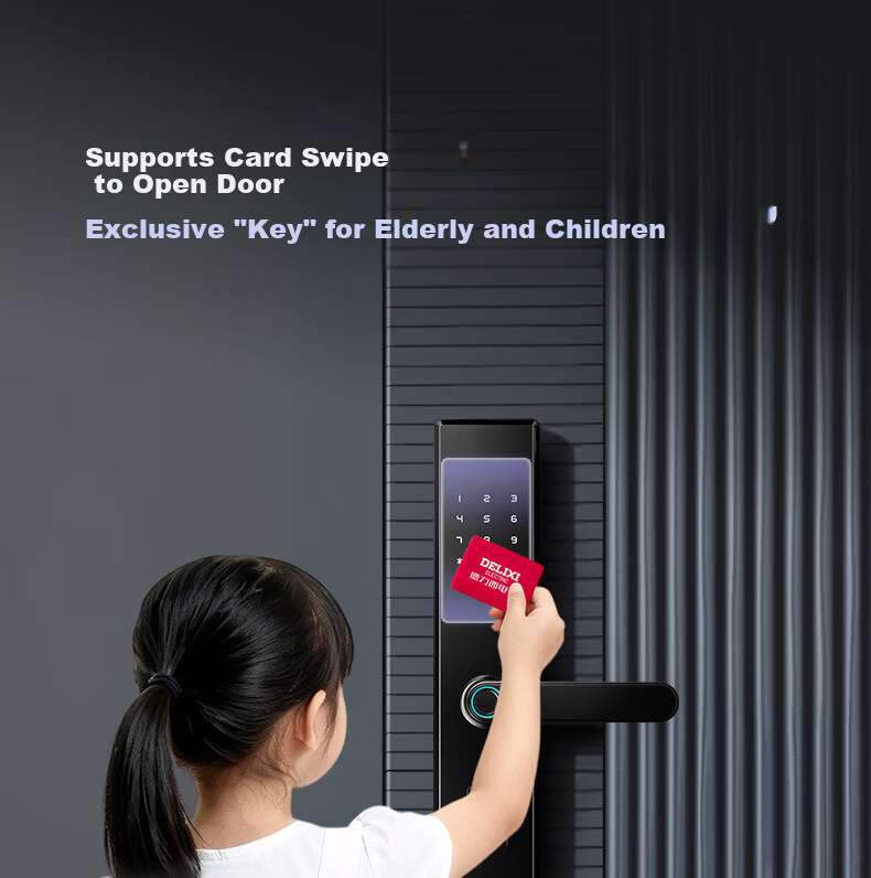 Delixi Electric Password Lock Smart Door Lock Home Fingerprint Lock Self-operated Smart Lock Anti-theft Electronic Entry Door Lock with Installation 13